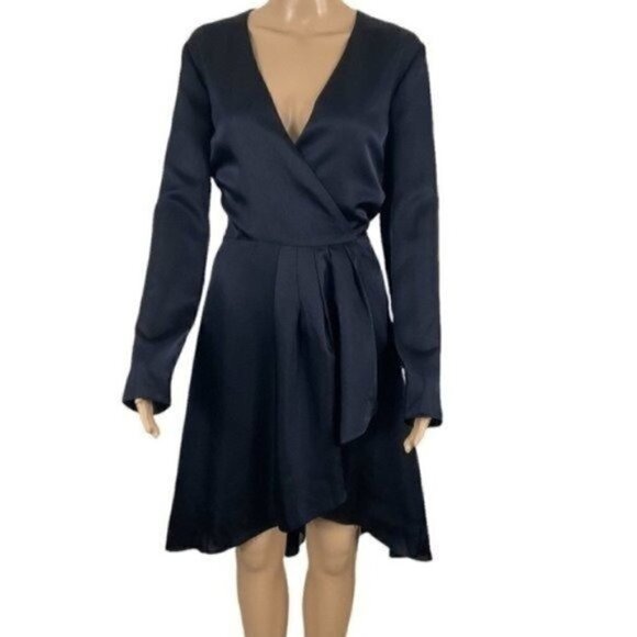 Joie Dresses & Skirts - NWT Joie MilTona B Wrap Dress Midnight size Large Wrap front with Self Tie close